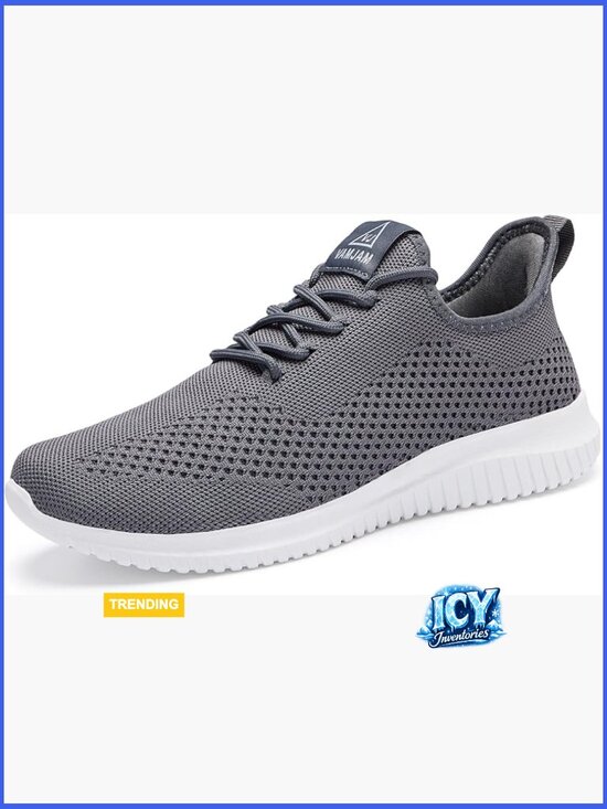Men\'s Running Shoes Ultra Lightweight Breathable Non Slip Lace Up Athletic